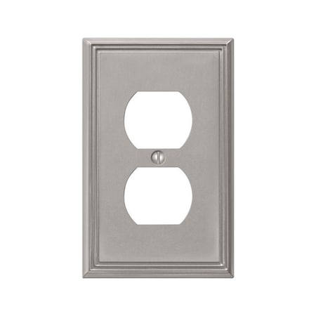 Amerelle Amerelle Metro Brushed Nickel 1 gang Die-Cast Metal Duplex Wall Plate 1 pk 77DBN